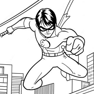 Nightwing In Action Coloring Page 25396-23210