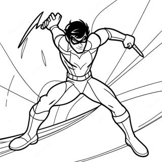 Nightwing In Action Coloring Page 25396-23212