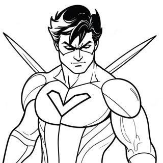 Nightwing In Action Coloring Page 25396-23397