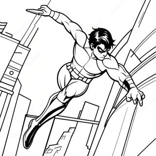 Nightwing In Action Coloring Page 25396-23399