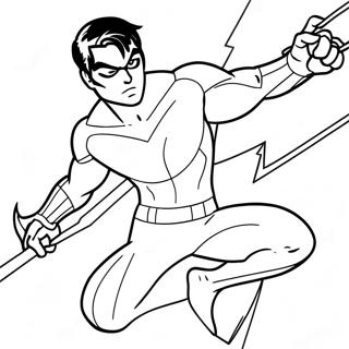 Nightwing In Action Coloring Page 25396-23400