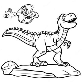 T Rex Fossil Excavation Coloring Page 25406-23217