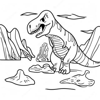 T Rex Fossil Excavation Coloring Page 25406-23218