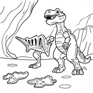 T Rex Fossil Excavation Coloring Page 25406-23219