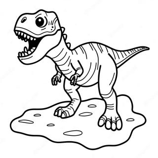 T Rex Fossil Excavation Coloring Page 25406-23407