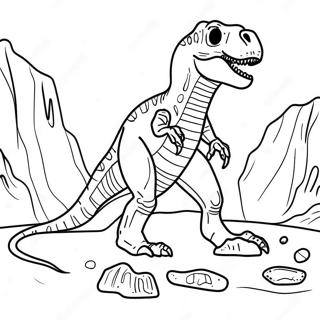 T Rex Fossil Excavation Coloring Page 25406-23408