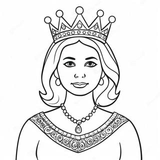 Queen With A Crown Coloring Page 25416-23225