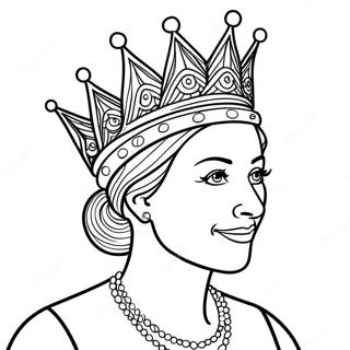 Queen With A Crown Coloring Page 25416-23414