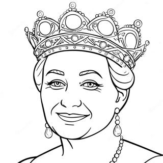 Queen With A Crown Coloring Page 25416-23416