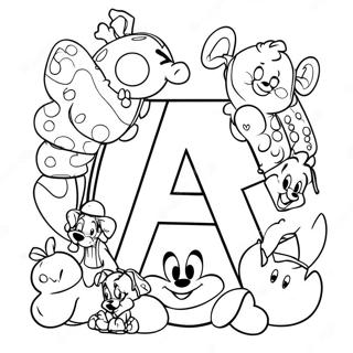 Disney Alphabet Coloring Page 25425-23420