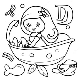 Ariel And Friends Alphabet Coloring Page 25426-23234