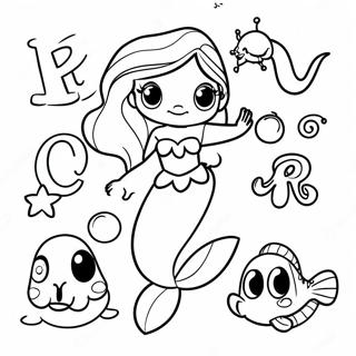 Ariel And Friends Alphabet Coloring Page 25426-23235