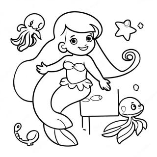 Ariel And Friends Alphabet Coloring Page 25426-23236