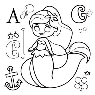 Ariel And Friends Alphabet Coloring Page 25426-23421