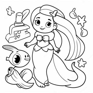 Ariel And Friends Alphabet Coloring Page 25426-23422