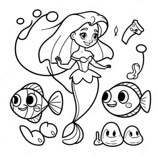 Ariel And Friends Alphabet Coloring Page 25426-23423