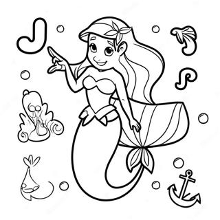 Ariel And Friends Alphabet Coloring Page 25426-23424