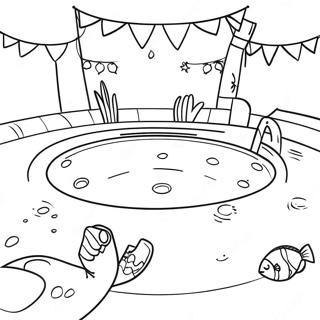 Swimming Pool Fun Coloring Page 2542-2074