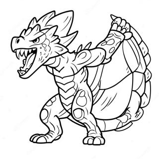 Ferocious Monster Hunter In Action Coloring Page 25456-23260