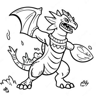 Ferocious Monster Hunter In Action Coloring Page 25456 23448