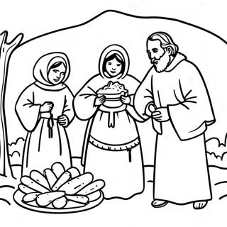 Las Posadas Traditional Scene Coloring Page 25475-23457