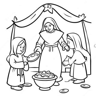 Las Posadas Traditional Scene Coloring Page 25475-23460