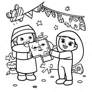 Las Posadas Celebration With Pinata Coloring Page 25476-23274