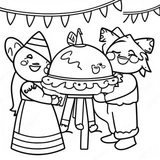 Las Posadas Celebration With Pinata Coloring Page 25476-23461