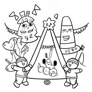 Las Posadas Celebration With Pinata Coloring Page 25476-23462