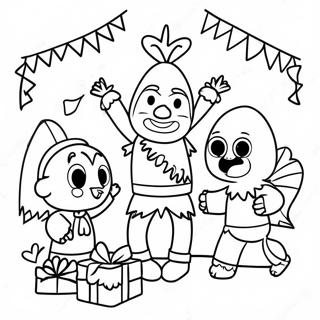 Las Posadas Celebration With Pinata Coloring Page 25476-23463