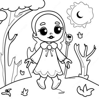 Spooky Ghouliana In The Moonlight Coloring Page 25506-23485