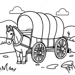 Covered Wagon Pioneer Coloring Page 25526-23313