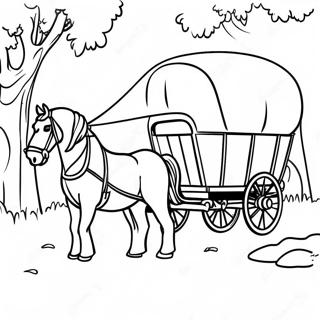 Covered Wagon Pioneer Coloring Page 25526-23314