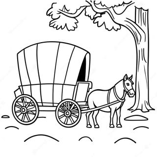 Covered Wagon Pioneer Coloring Page 25526-23501