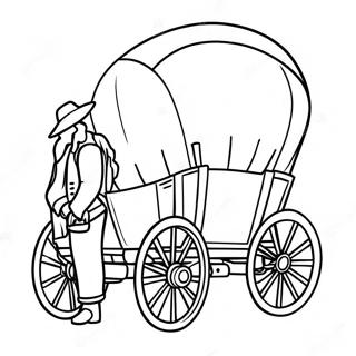 Covered Wagon Pioneer Coloring Page 25526-23502