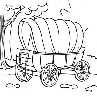 Covered Wagon Pioneer Coloring Page 25526-23503