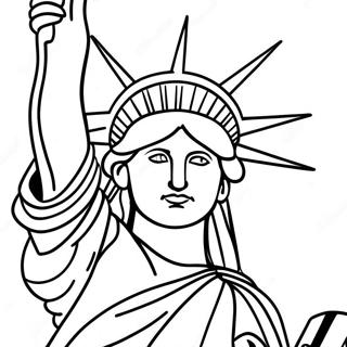 Statue Of Liberty With Sparkling Stars Coloring Page 25536-23511