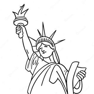 Statue Of Liberty With Sparkling Stars Coloring Page 25536-23512
