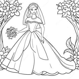 Wedding Barbie Coloring Page 25565-23344