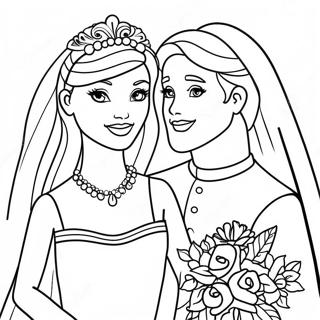 Wedding Barbie Coloring Page 25565-23529