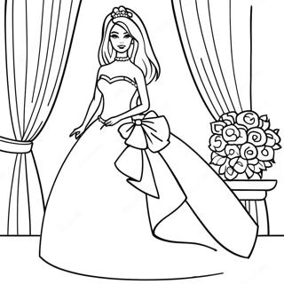 Elegant Wedding Barbie In Dress Coloring Page 25566-23347