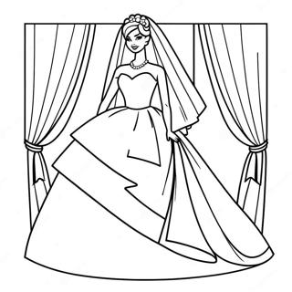 Elegant Wedding Barbie In Dress Coloring Page 25566-23348