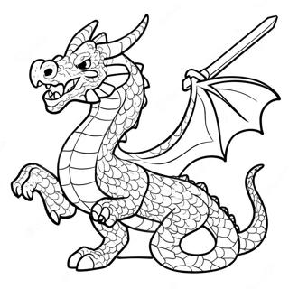 Fierce Dragon Master In Battle Coloring Page 25576-23356