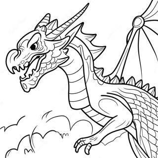 Fierce Dragon Master In Battle Coloring Page 25576-23542