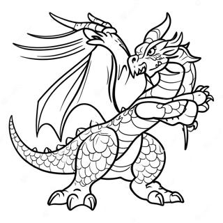 Fierce Dragon Master In Battle Coloring Page 25576-23544