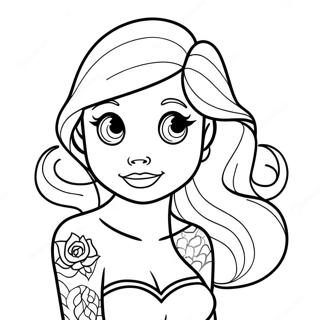 Edgy Tattooed Ariel Coloring Page 25586-23364