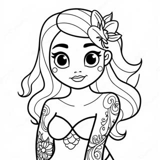 Edgy Tattooed Ariel Coloring Page 25586-23550