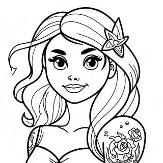 Edgy Tattooed Ariel Coloring Page 25586-23551