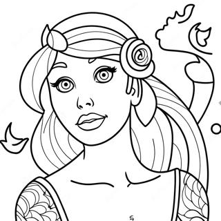 Edgy Tattooed Ariel Coloring Page 25586-23552