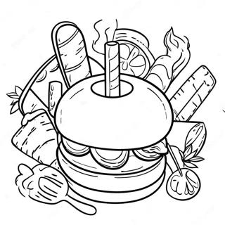 Delicious Bbq Food Coloring Page 25596-23369